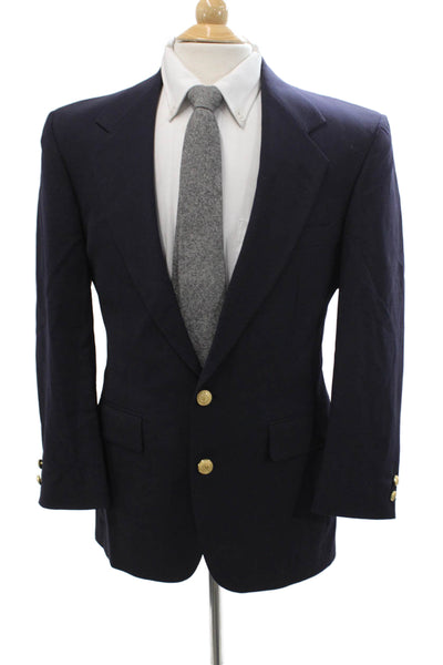 Monsieur Givenchy Mens Dark Blue Collared Classic Blazer Size 36