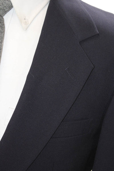 Monsieur Givenchy Mens Dark Blue Collared Classic Blazer Size 36
