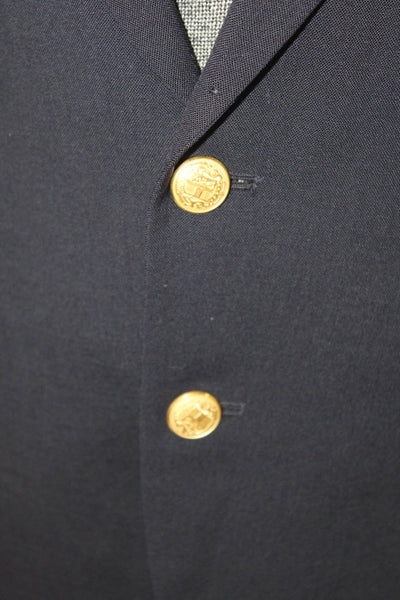 Monsieur Givenchy Mens Dark Blue Collared Classic Blazer Size 36