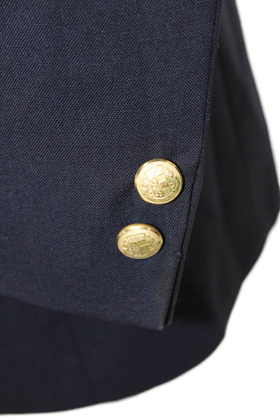 Monsieur Givenchy Mens Dark Blue Collared Classic Blazer Size 36