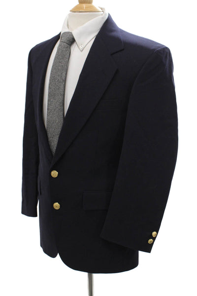Monsieur Givenchy Mens Dark Blue Collared Classic Blazer Size 36