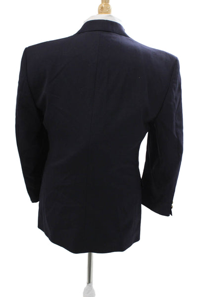 Monsieur Givenchy Mens Dark Blue Collared Classic Blazer Size 36