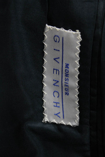 Monsieur Givenchy Mens Dark Blue Collared Classic Blazer Size 36