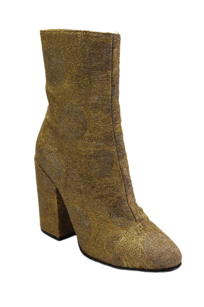 Dries Van Noten Womens Side Zip Block Heel Cap Toe Booties Brown Size 36