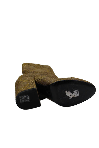 Dries Van Noten Womens Side Zip Block Heel Cap Toe Booties Brown Size 36