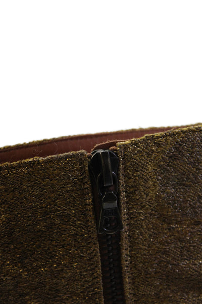 Dries Van Noten Womens Side Zip Block Heel Cap Toe Booties Brown Size 36