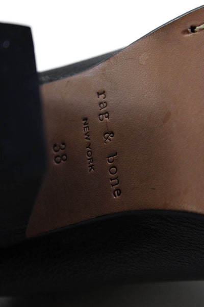 Rag & Bone Womens Block Heel Cap Toe Ankle Booties Brown Leather Size 38