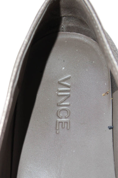 Vince Womens Slip On Metallic Leather Low Top Sneakers Brown Size 7