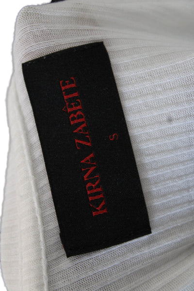 Kirna Zabete, Women Basic White Long Sleeve T-Shirt Crew Neck Size S