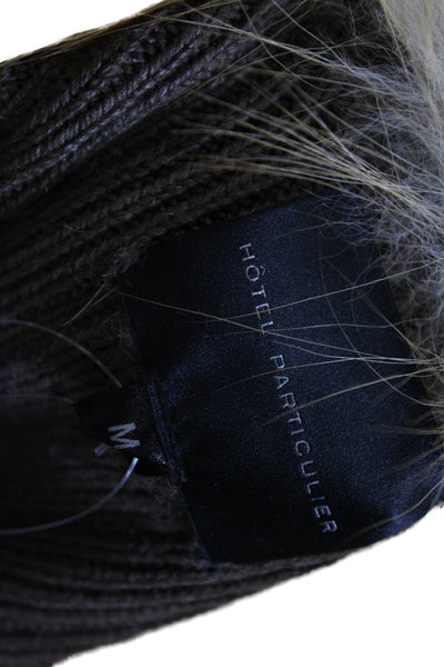 Hotel Particulier Women Beige Animal Print Collared Vest Size M