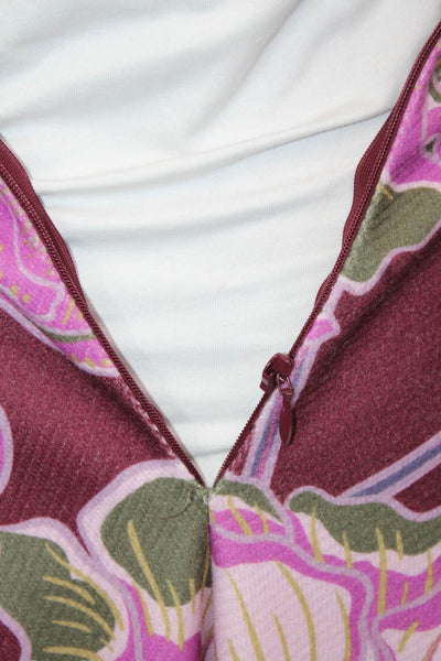 Laboratorio Womens A-Line Maxi Skirt Brown Floral Polyester Size M