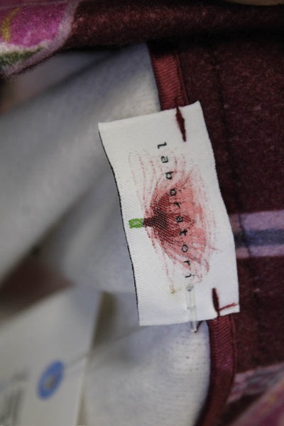 Laboratorio Womens A-Line Maxi Skirt Brown Floral Polyester Size M