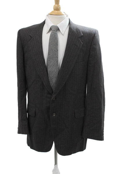 Givenchy Mens Dark Gray Striped 100% Wool Suit Jacket Size 36