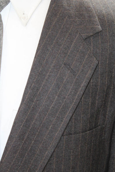 Givenchy Mens Dark Gray Striped 100% Wool Suit Jacket Size 36