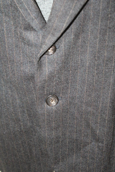 Givenchy Mens Dark Gray Striped 100% Wool Suit Jacket Size 36