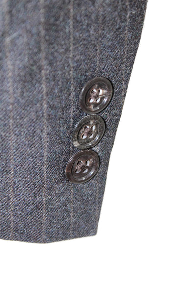 Givenchy Mens Dark Gray Striped 100% Wool Suit Jacket Size 36