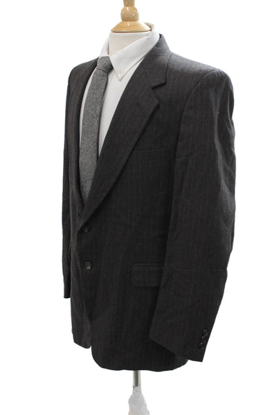 Givenchy Mens Dark Gray Striped 100% Wool Suit Jacket Size 36