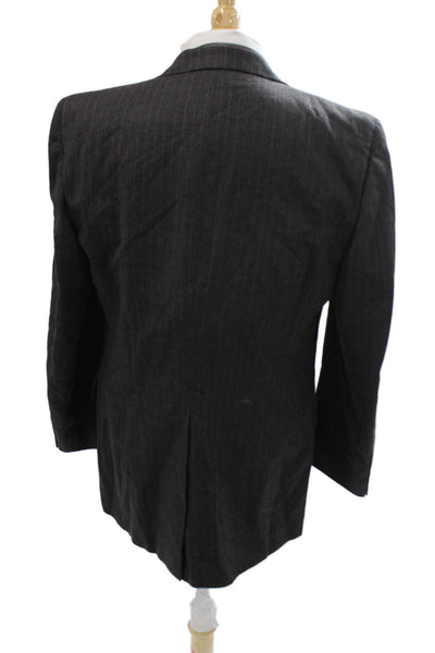 Givenchy Mens Dark Gray Striped 100% Wool Suit Jacket Size 36