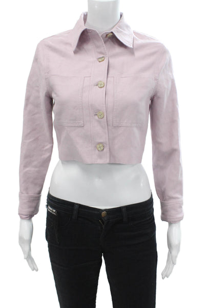 Wilfred Women Collared Button Lyocell Linen Jacket Pink Long Sleeve Size 2XS