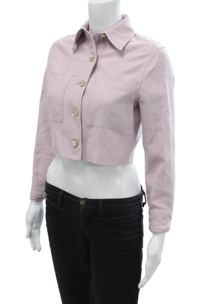 Wilfred Women Collared Button Lyocell Linen Jacket Pink Long Sleeve Size 2XS
