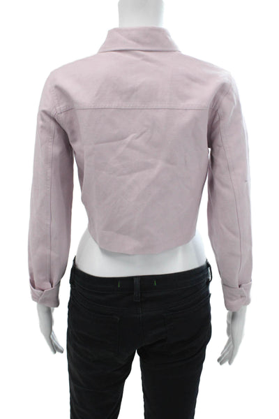 Wilfred Women Collared Button Lyocell Linen Jacket Pink Long Sleeve Size 2XS