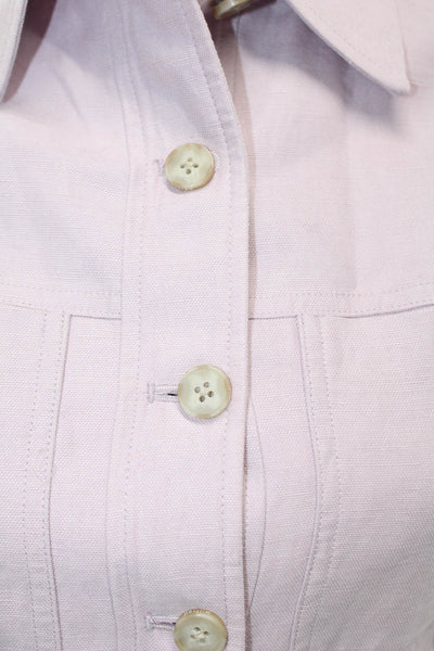 Wilfred Women Collared Button Lyocell Linen Jacket Pink Long Sleeve Size 2XS
