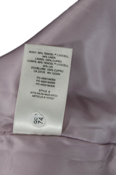 Wilfred Women Collared Button Lyocell Linen Jacket Pink Long Sleeve Size 2XS