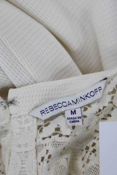 Rebecca Minkoff Womens Shift Dress Beige Sleeveless Crew Neck Above Knee Size M