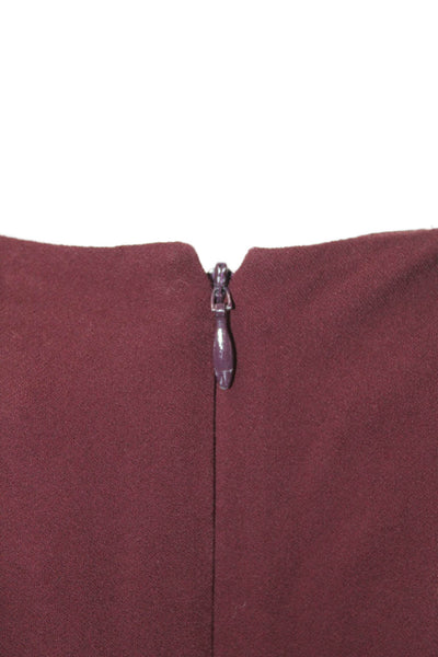 Theory Women Shift Dress Brown Sleeveless Zip Round Neck Above Knee Size 6