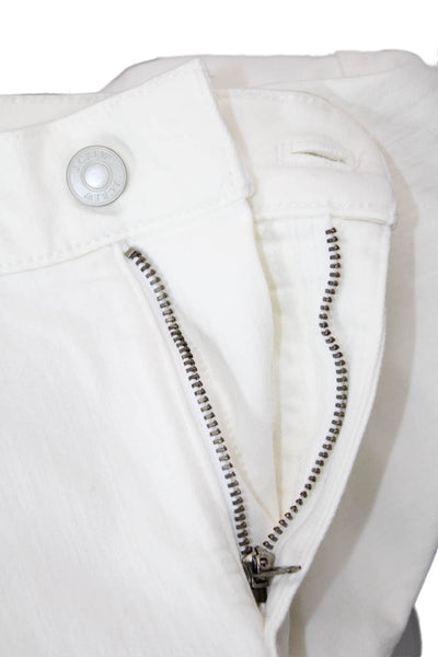 J Crew Women Cropped Straight Jeans White High Rise Size 26P