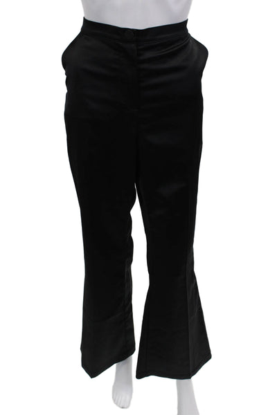 Designer Women Dress Pants Black Button Inseam 30 Size XL