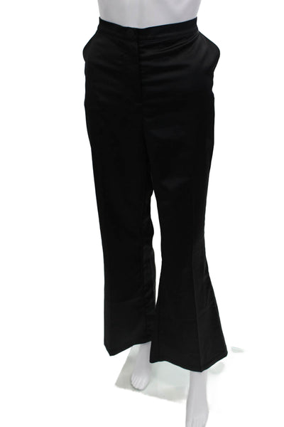 Designer Women Dress Pants Black Button Inseam 30 Size XL