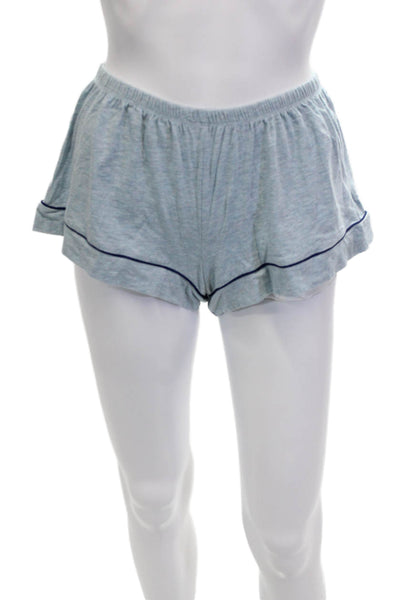 In Bloom by Jonquil Womens Cotton Collared Top Shorts Sleepwear Set Blue Size S