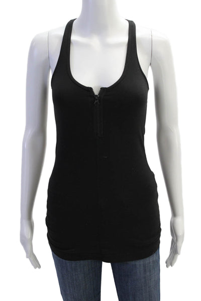 Lululemon Women Black Basic Tank Zip Nylon Blend Size S