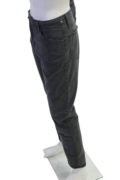 AG Adriano Goldschmied Mens Dark Gray Check Pants Cotton Stretch Size 36