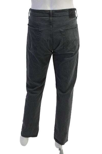 AG Adriano Goldschmied Mens Dark Gray Check Pants Cotton Stretch Size 36