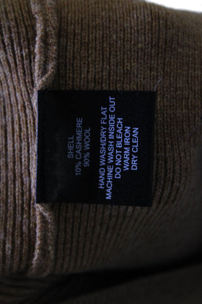 Intermix Women Pullover Brown Cashmere Wool Crew Neck Sleeveless Size S