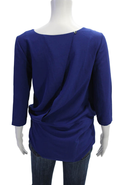 IRO Women Blue Round Neck 3/4 Sleeve Blouse Size 1