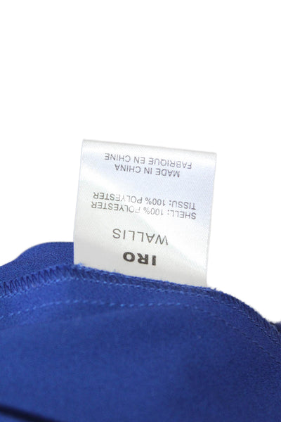 IRO Women Blue Round Neck 3/4 Sleeve Blouse Size 1