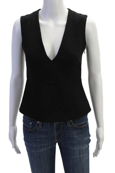 Alexander McQueen, Womens Camisole V-Neck Sleeveless Black Designer Size M