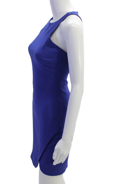 Elizabeth & James Women Bodycon Mini Dress Blue High Neck Sleeveless Size 2