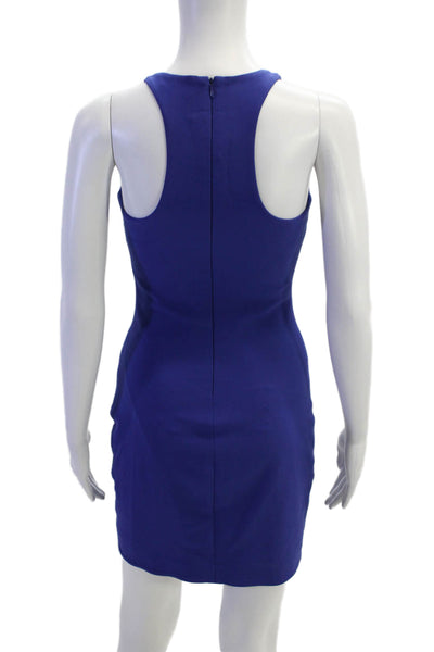 Elizabeth & James Women Bodycon Mini Dress Blue High Neck Sleeveless Size 2