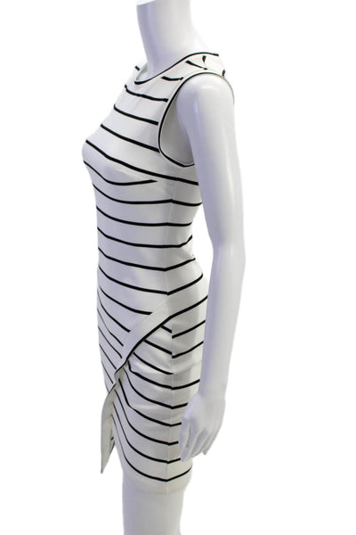 Bec & Bridge Womens Bodycon Striped Black Sleeveless Mid-Calf Size 2