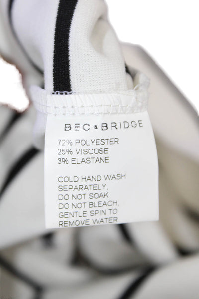 Bec & Bridge Womens Bodycon Striped Black Sleeveless Mid-Calf Size 2