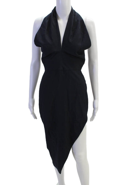 The Sei Women Bodycon Sheath Dress Navy V-Neck Sleeveless Zip Size 0