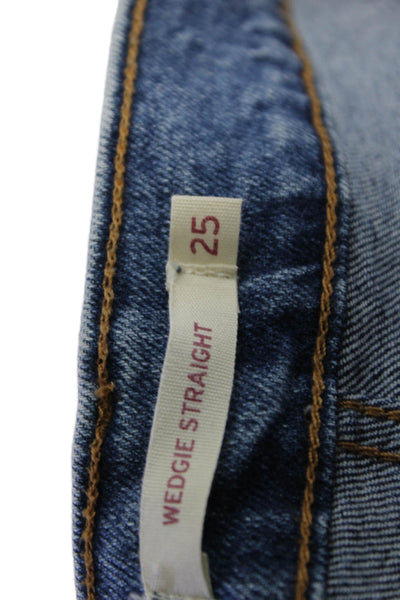 Levis Womens Cropped Straight Blue Mid Rise Jeans Size 25