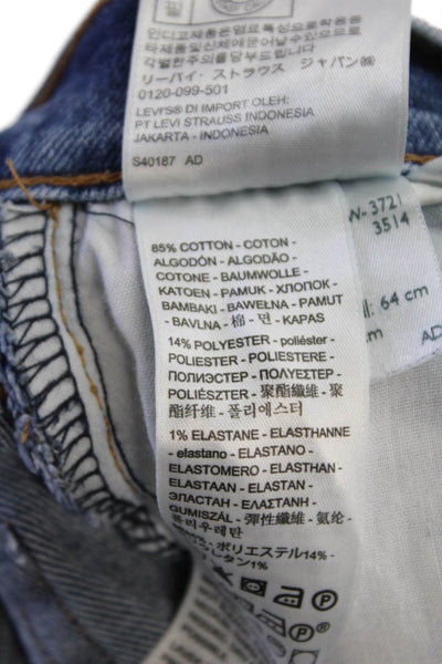 Levis Womens Cropped Straight Blue Mid Rise Jeans Size 25