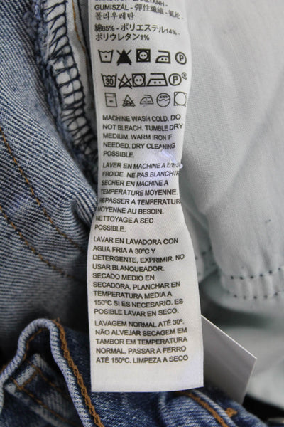 Levis Womens Cropped Straight Blue Mid Rise Jeans Size 25