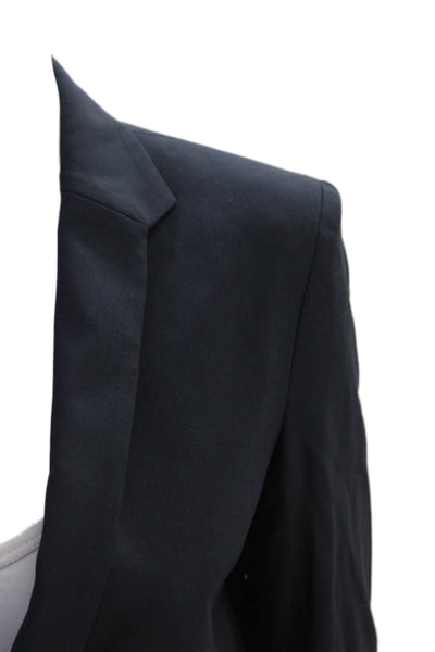 Theyskens Theory Women Dark Blue Wool Blazer V-Neck Button Size 0