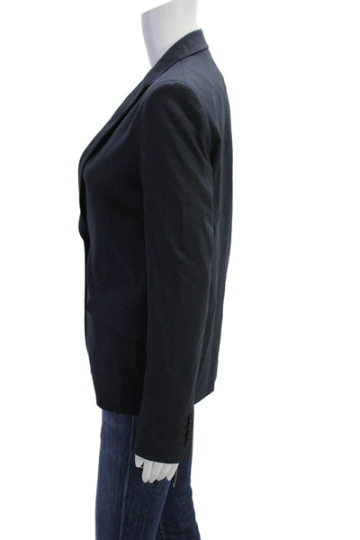 Theyskens Theory Women Dark Blue Wool Blazer V-Neck Button Size 0